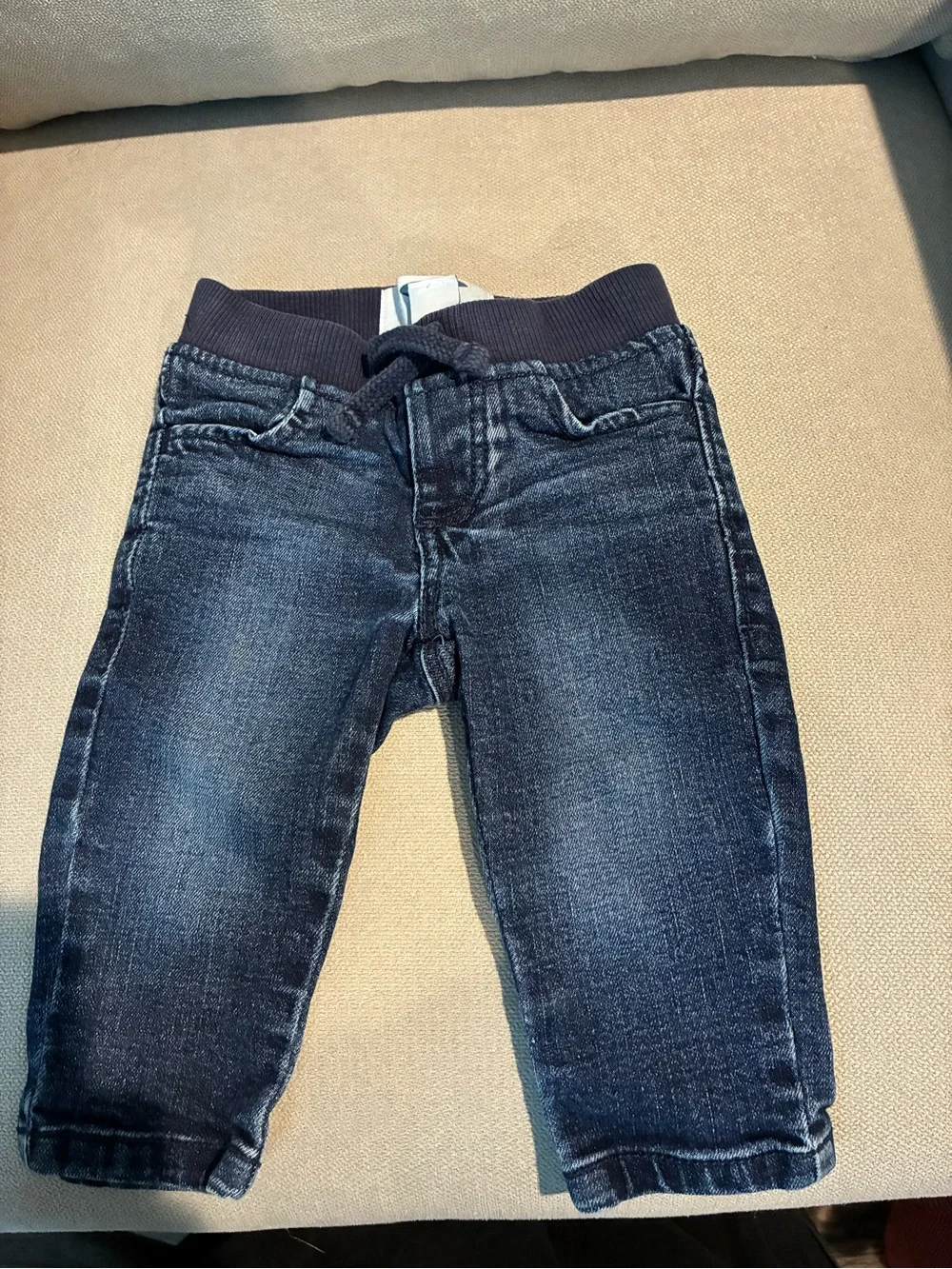 Old Navy Navy and Light Blue Baby Skinny Jeans with Knit Waistband